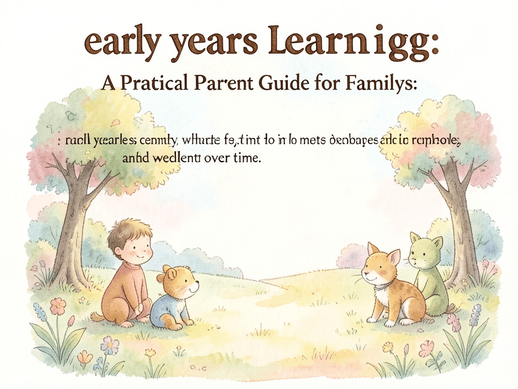 early years learning: A Practical Parent Guide for Families